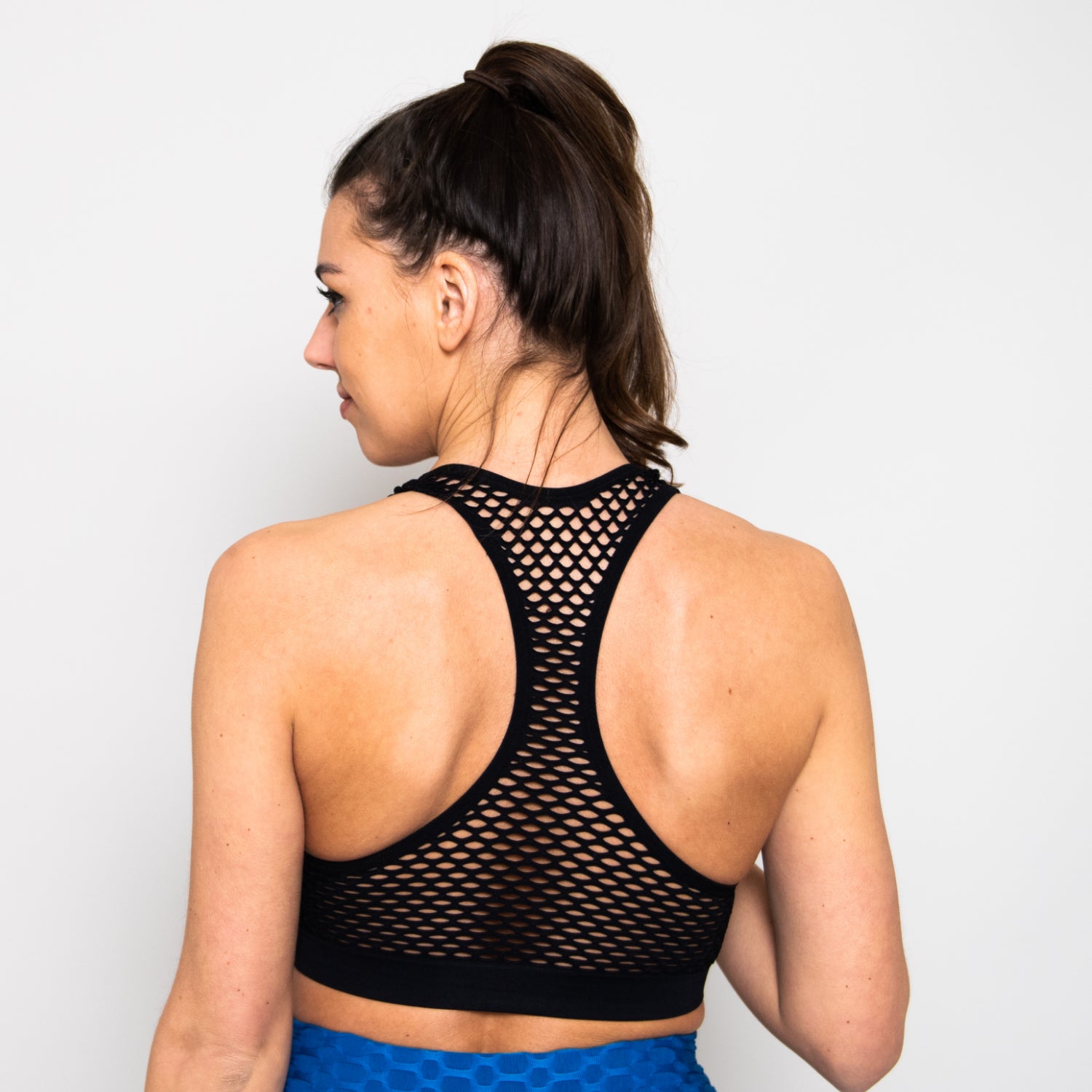Full Mesh Sports Bra - Blue