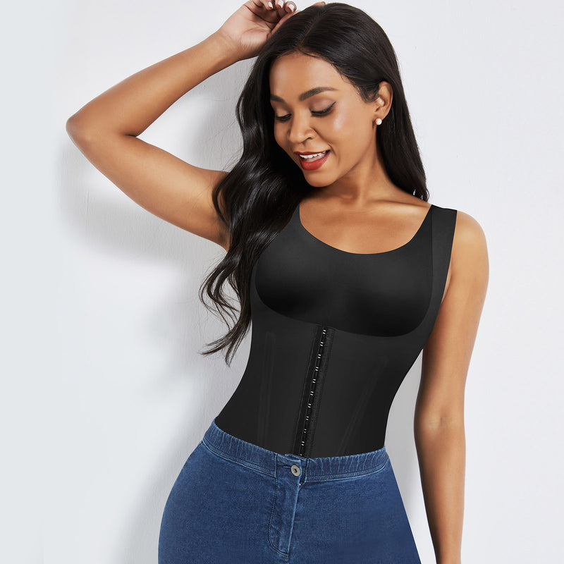  3 in 1 Waist Button Bra Shaper, Waist Training Corset for  Women, Adjustable Straps, Provide Support and Removable Chest Pads, Waist  Trainer for Women for Weight Loss-Black