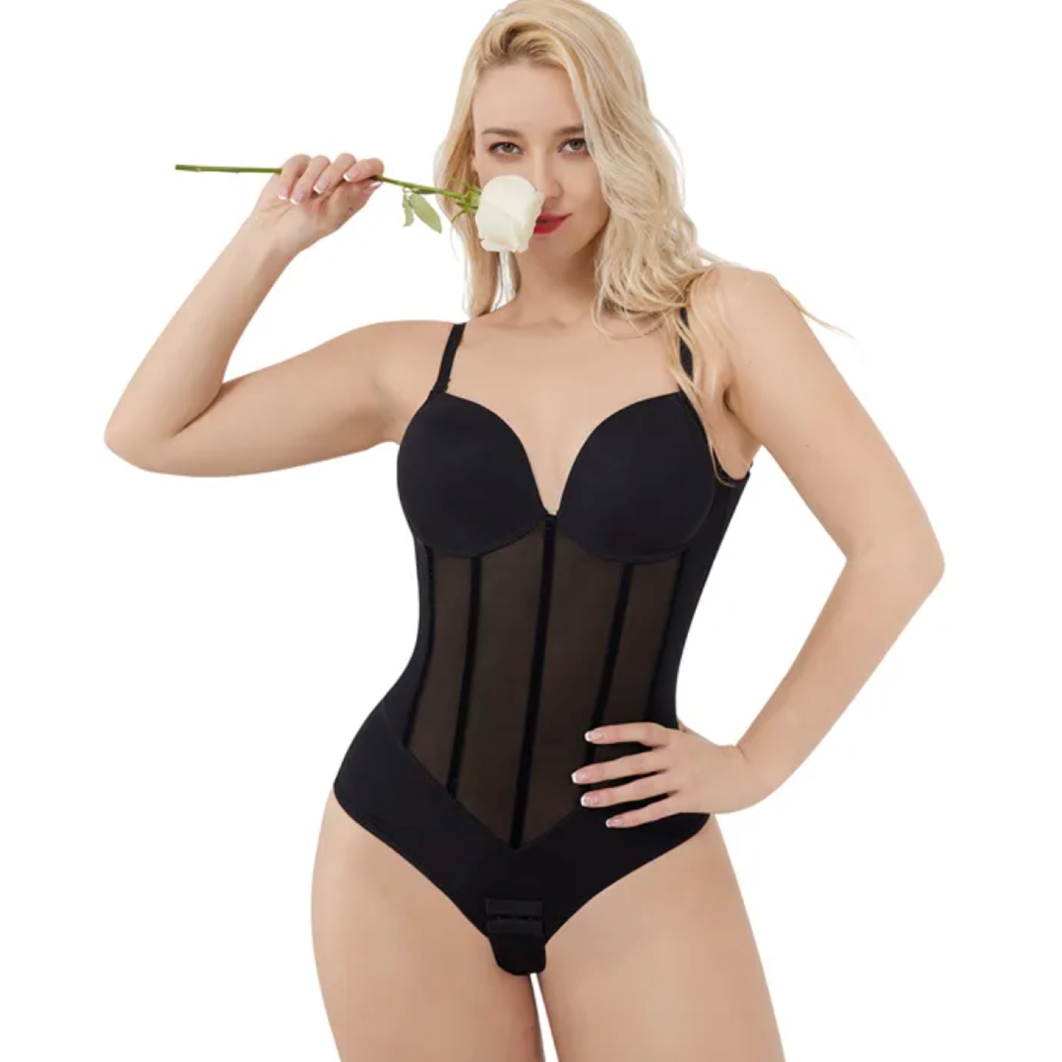 Bodysuit Lace Shapewear - Black