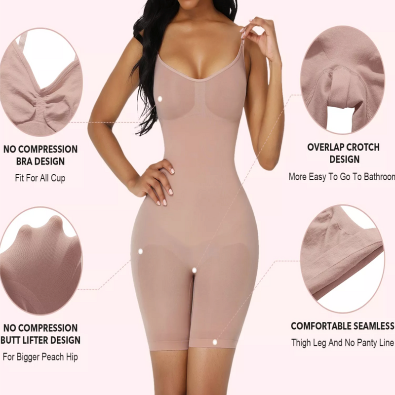 Body Suit Wiast and Thigh Shapewear with Tummy Compression