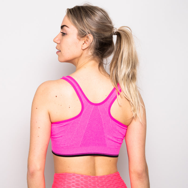 Buy Zip Front Sports bra at   Easy Wear Sports bra - Pink – Tanfit  Shop